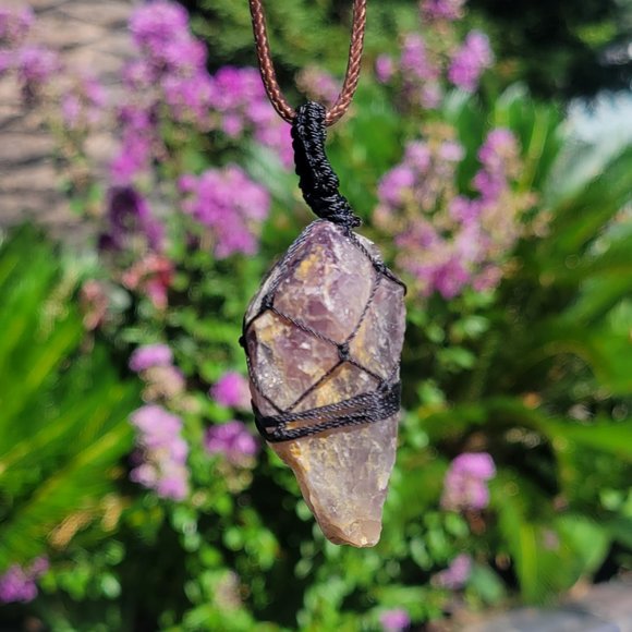 Amethyst Corded Pendant - Picture 2 of 2